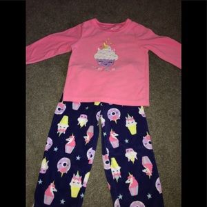 Fleece unicorn pajamas